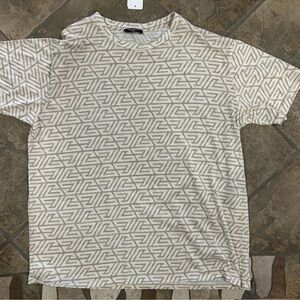 Men’s Balmain oversized cotton shirt with printed pyramid monogram size small